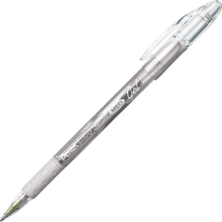 Pentel Sunburst Metallic Pen, Silver, PK12 K908-Z